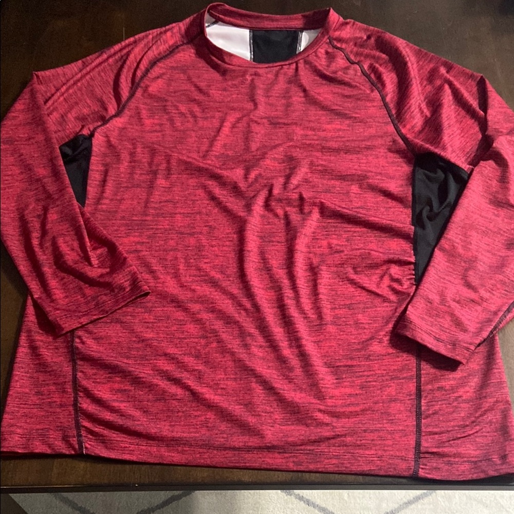 Russell Athletic Red and Black Long Sleeve Tee 2XL but fits like and XL
